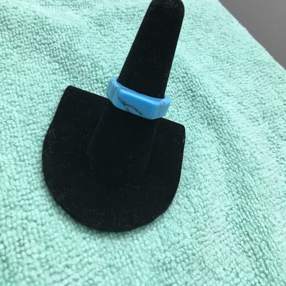 Howlite Turquoise Matrix Ring - Picture 2 of 10